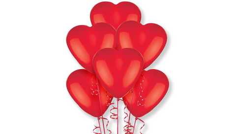 Red Heart Helium Latex Balloon